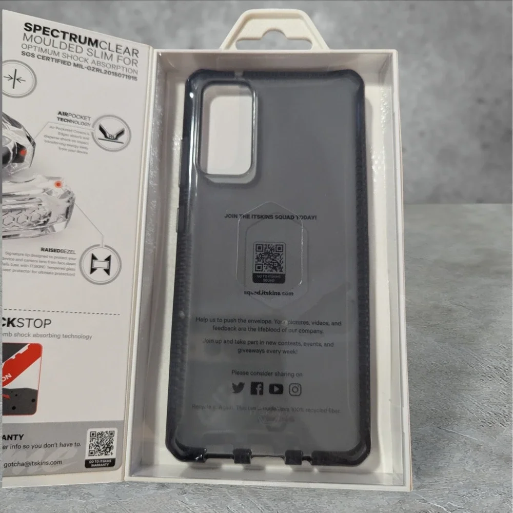 T2 Itskins Spectrum Clear Case For Samsung S20 FE 5G Gray See Description